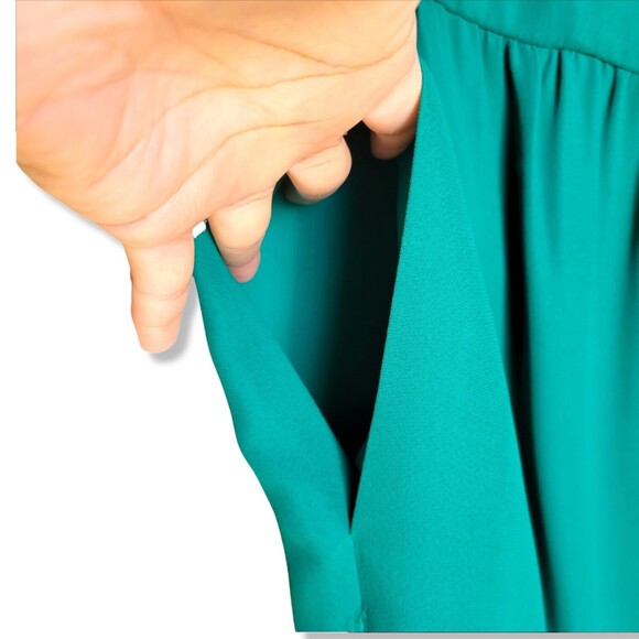 J Crew Dress Women's size 00 in Emerald Green above the knee with Pockets - Picture 11 of 13